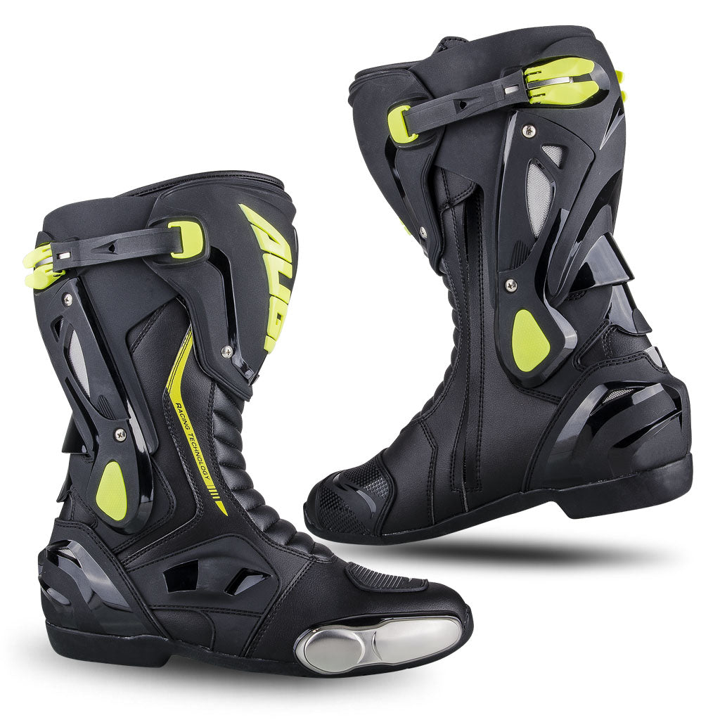 Augi Racing AR-1 Racing Boots Black / Yellow Fluo