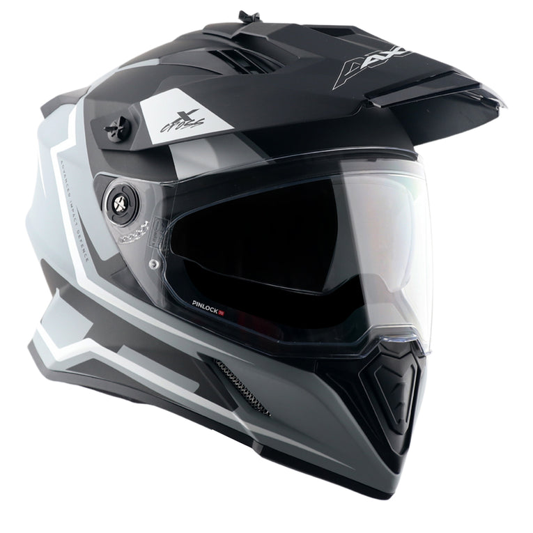 Axor X-Cross Dual Visor Flagstaff Helmet DULL NARDO GREY BLACK