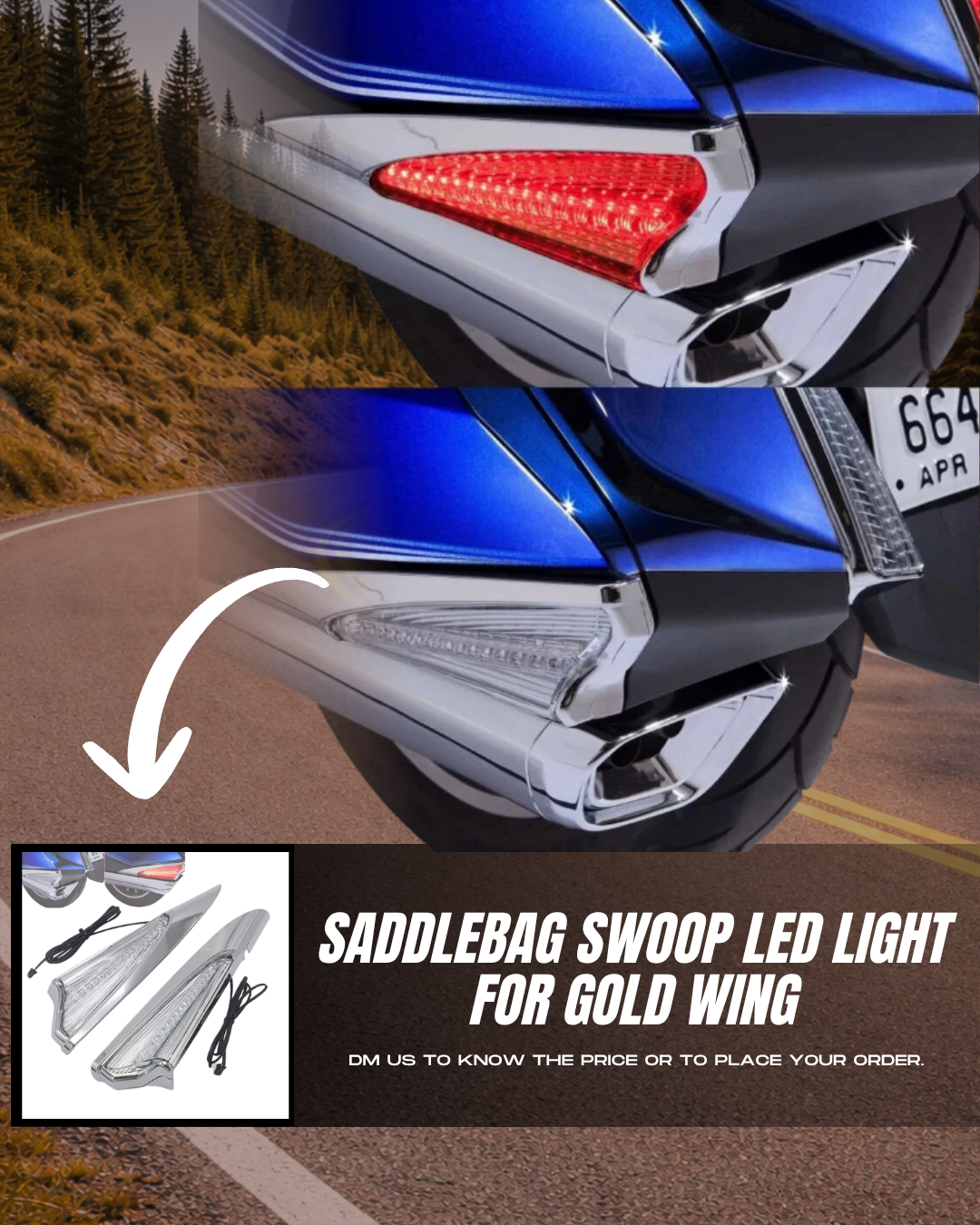 SADDLEBAG SWOOP LED LIGHT FOR HONDA GOLDWING 1800