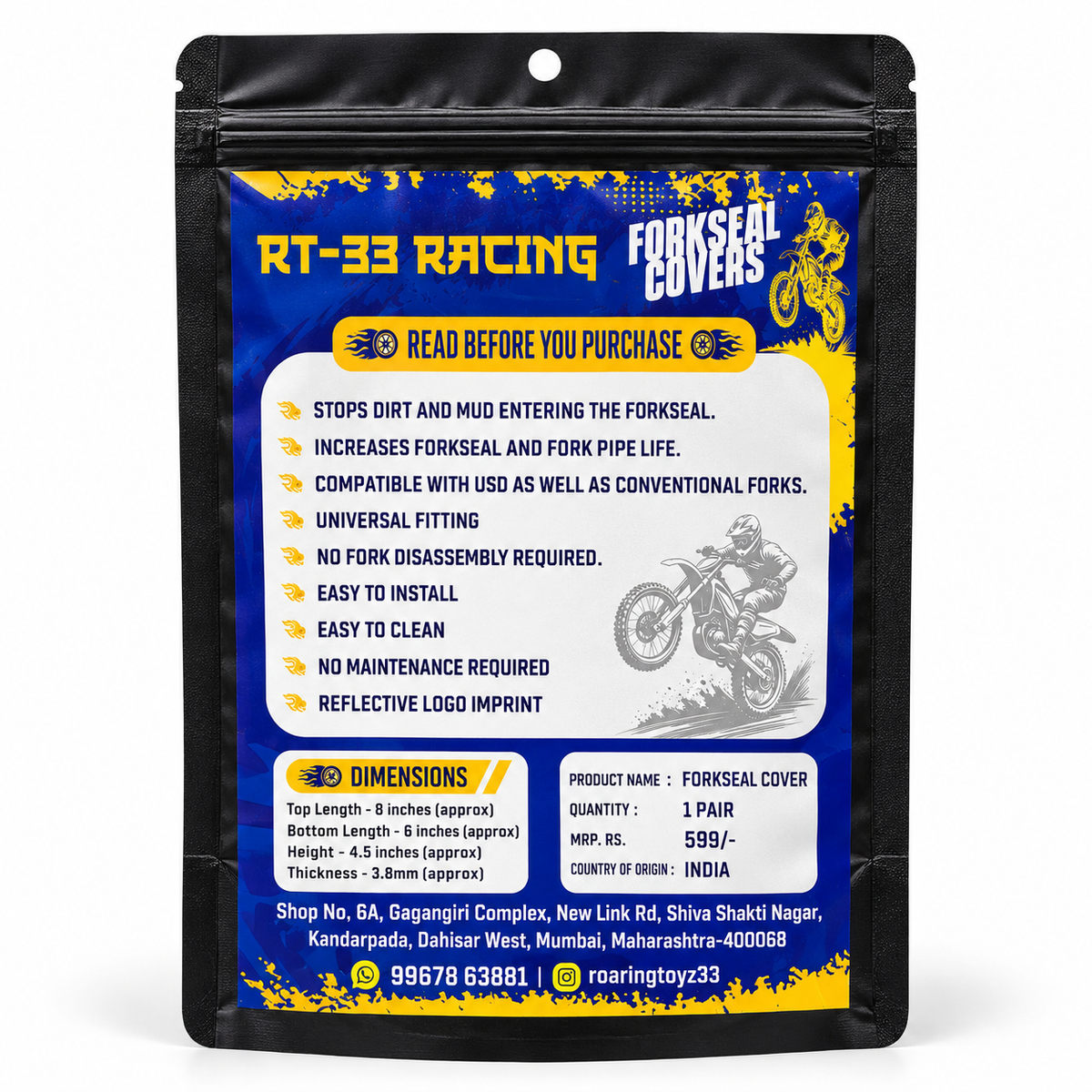 Roaring toyz 33 Fork Seal covers