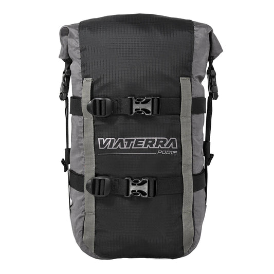 VIATERRA POD - 100% WATERPROOF MOTORCYCLE 12L GREY TAIL BAG