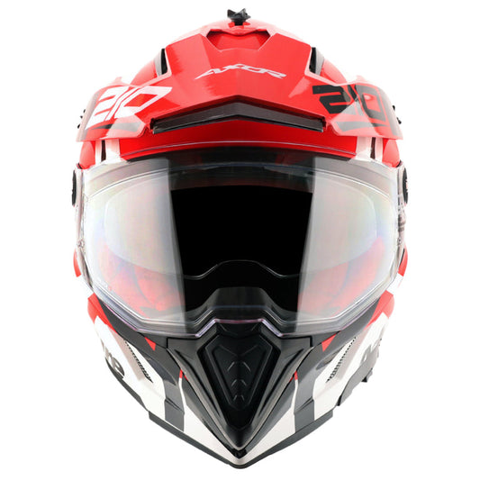 Axor X-Cross Dual Visor Speedometer Helmet WHITE RED
