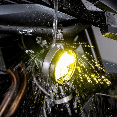 L16 Motorcycle Auxiliary Lights – 19000LM High & Low Beam LEDs, 3-Mode Warning, IP68 Waterproof, Intelligent Temp Control (Pair)