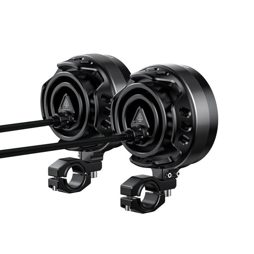 L18S Motorcycle Auxiliary Lights – 23000LM High/Low Beam with 8-Level Brightness & Color Temp Adjustment, 3 Warning Modes, IP68 Waterproof (Pair)