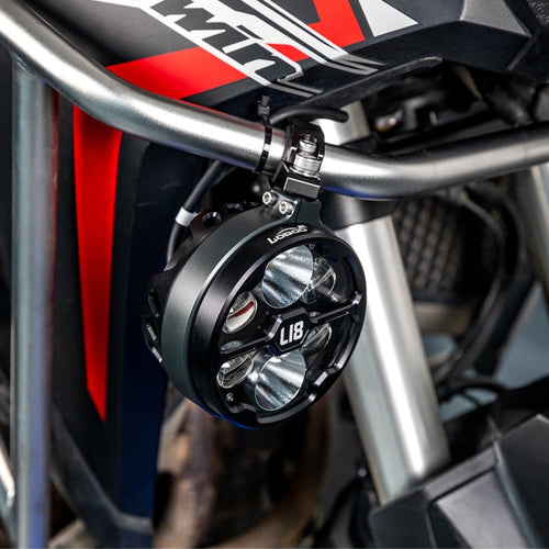 L18S Motorcycle Auxiliary Lights – 23000LM High/Low Beam with 8-Level Brightness & Color Temp Adjustment, 3 Warning Modes, IP68 Waterproof (Pair)