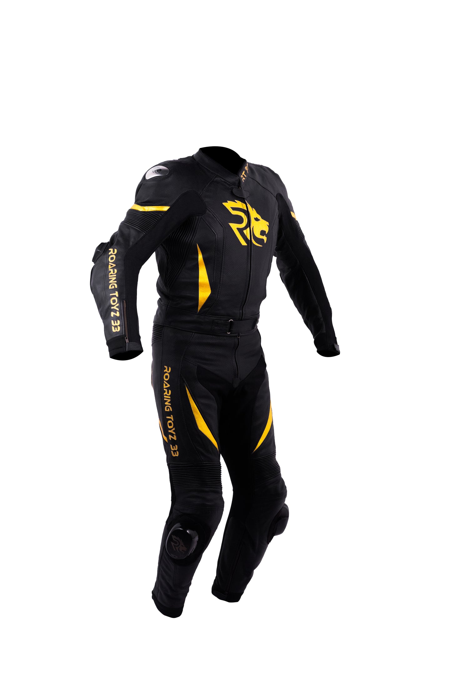 Roaring Toyz 33 Black Gold Racing Two Piece Suit