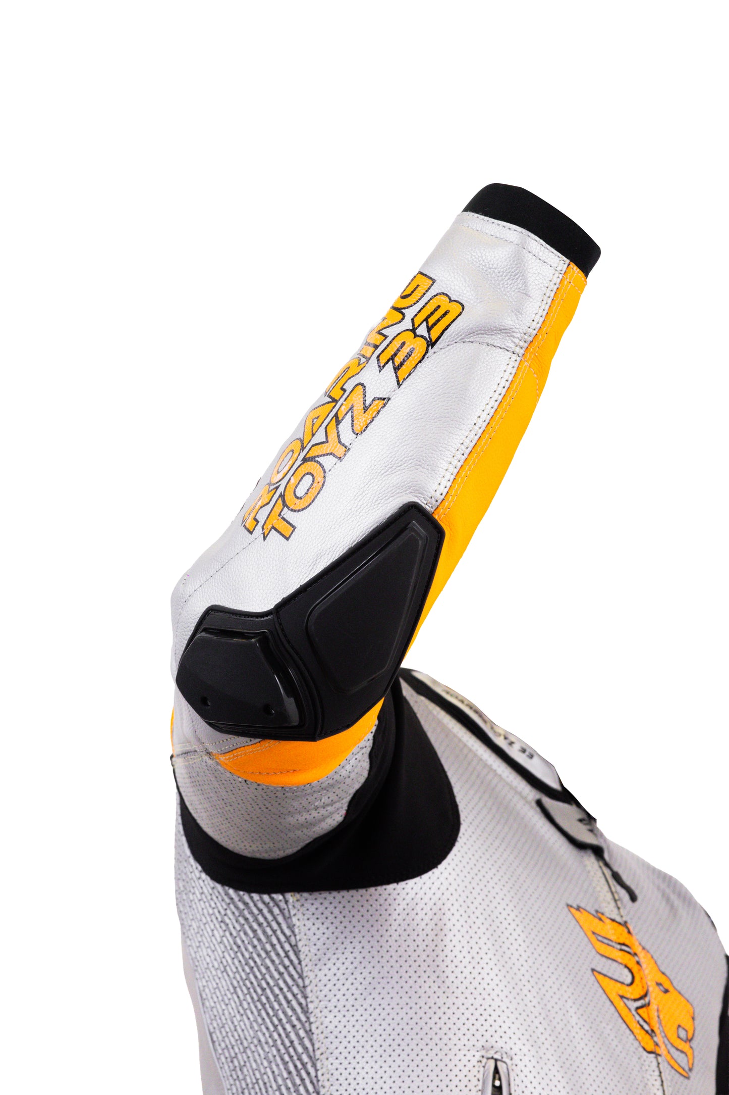 Roaring Toyz 33 Silver Orange Racing Two Piece Suit