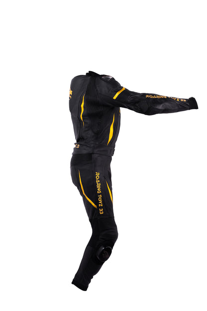 Roaring Toyz 33 Black Gold Racing Two Piece Suit