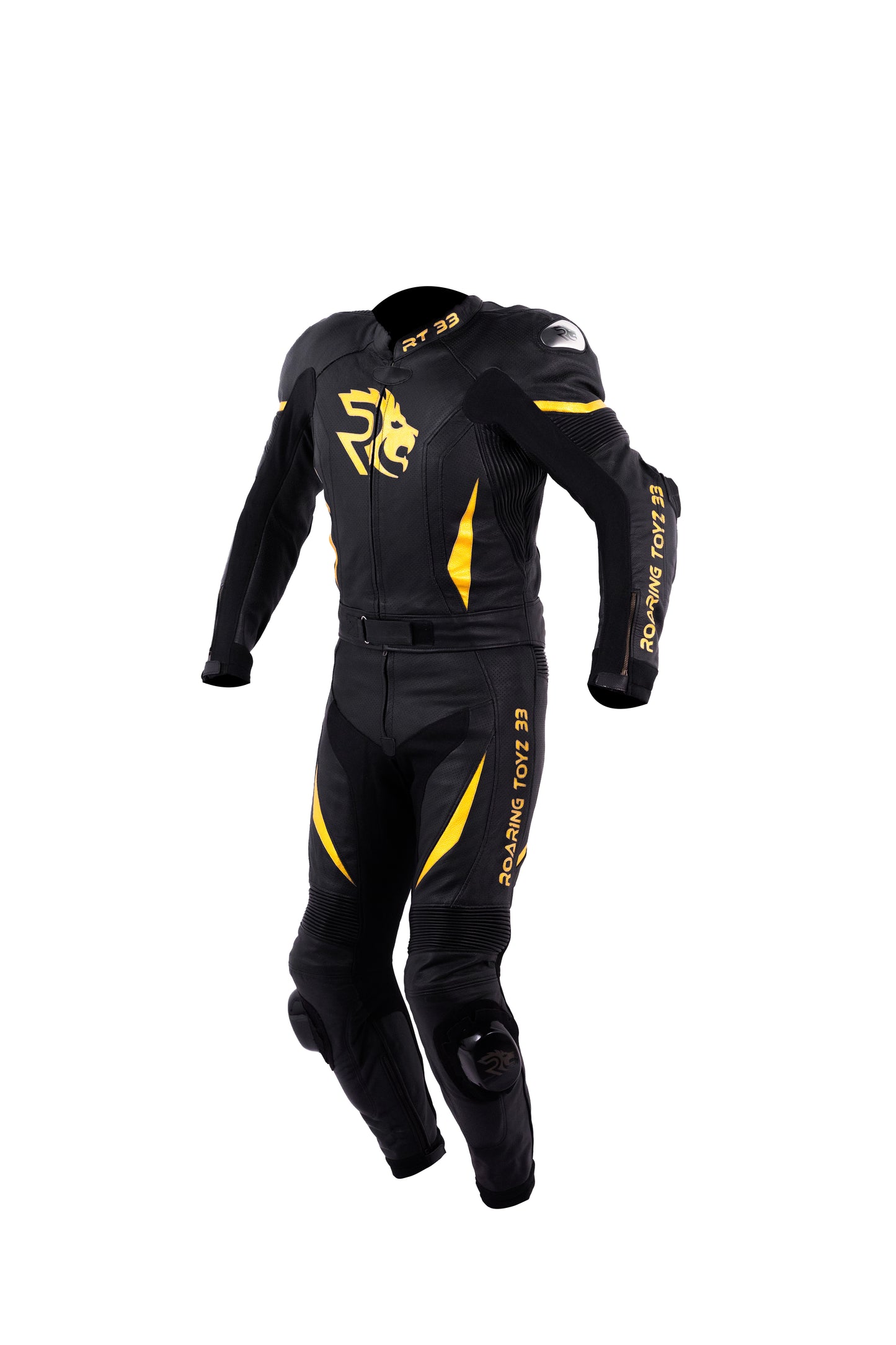 Roaring Toyz 33 Black Gold Racing Two Piece Suit