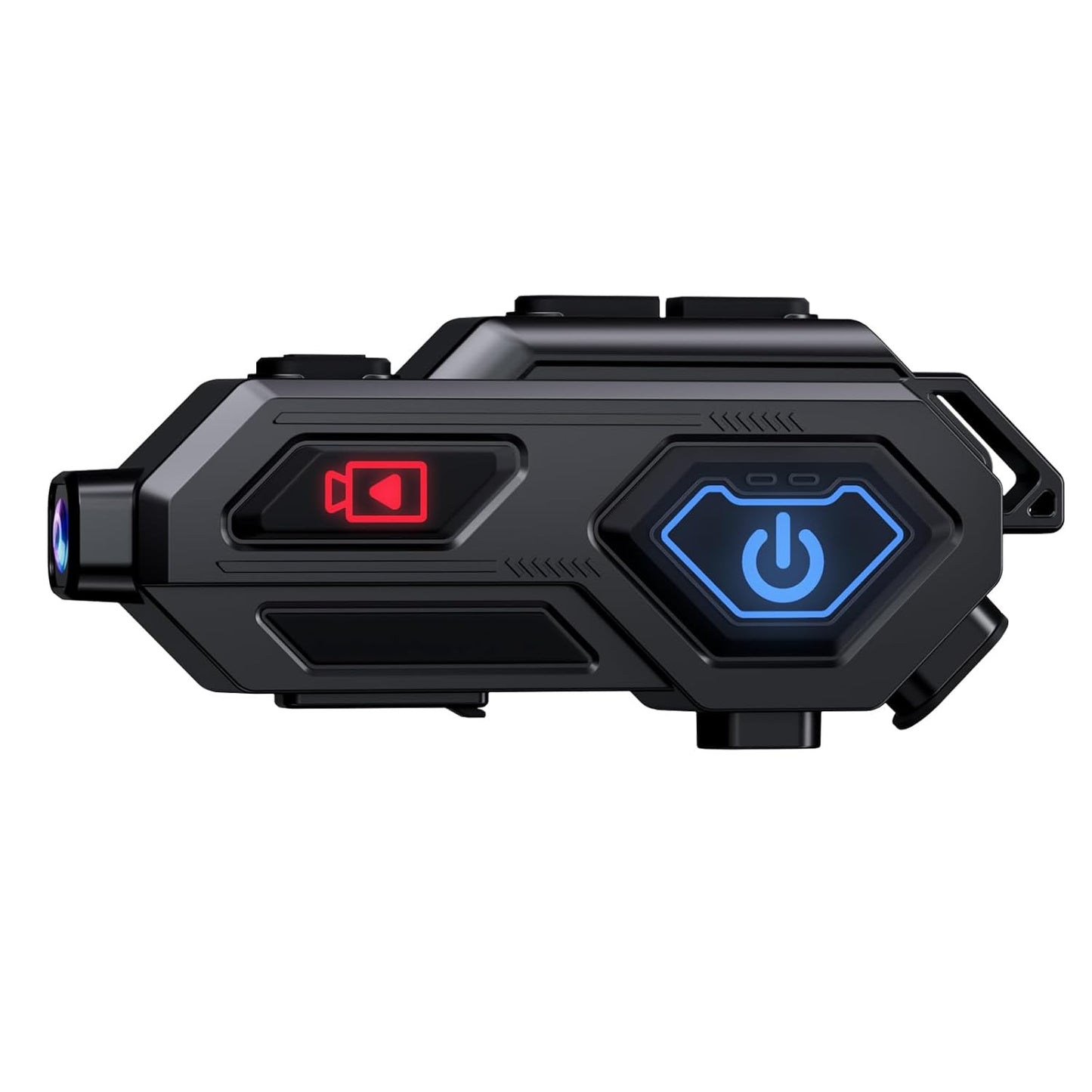 EDYELL C8 Max Motorcycle Bluetooth Intercom Headset,LED Emergency Lights,HiFi Stereo Calls,Wireless 50MM Earphone Helmet Bluetooth,IPX6 Waterproof,Compatible with All Helmets