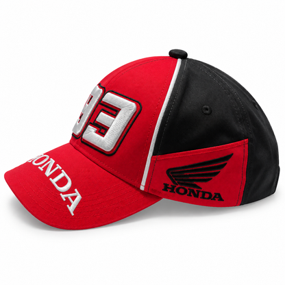 Honda 93 Red Visor Racing Printed Cap