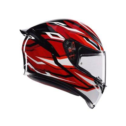AGV K1S HELMET LION BLACK RED WHITE GLOSS