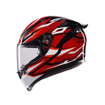 AGV K1S HELMET LION BLACK RED WHITE GLOSS