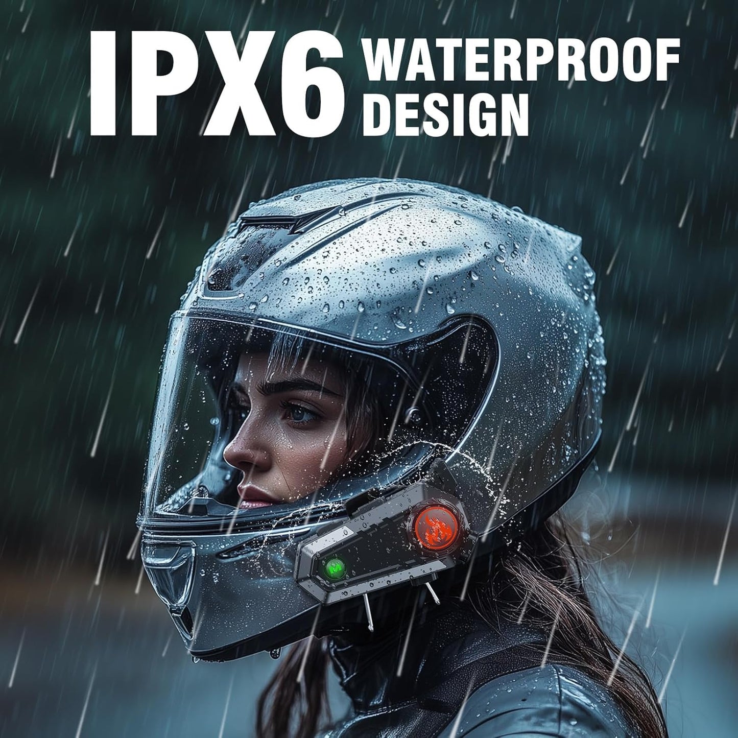 EDYELL C9 Motorcycle Bluetooth Intercom Headset,600M Talkback Distance,Wireless 50MM Earphone Helmet Bluetooth,IPX6 Waterproof, Available 3 Colours