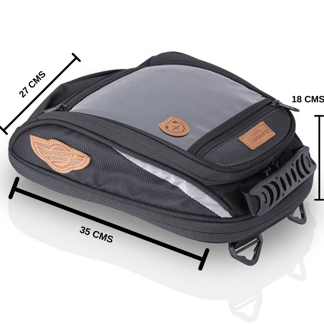 Guardian Gears Shark Mini Universal 18L Tank Bag. A Compact Touring Tank Bag for India. Rain cover included