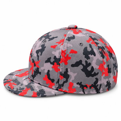 Grey & Red Urban Camo Printed Cap