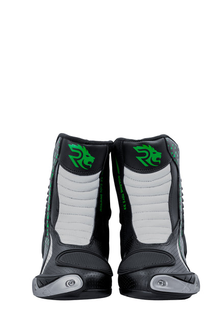 Roaring Toyz 33 Blazekin Green Black  Short Racing Boots