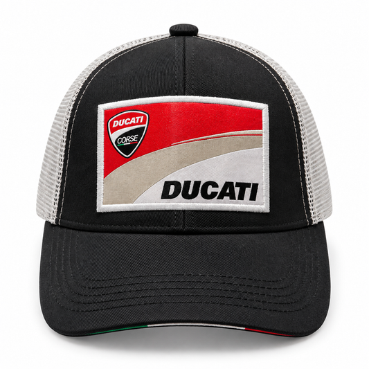 Ducati Corse Black & Silver Wave Printed Cap