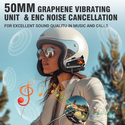 EDYELL C9 Motorcycle Bluetooth Intercom Headset,600M Talkback Distance,Wireless 50MM Earphone Helmet Bluetooth,IPX6 Waterproof, Available 3 Colours