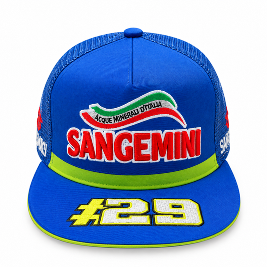 Suzuki Ecstar Blue & Neon Green Peak Printed Cap