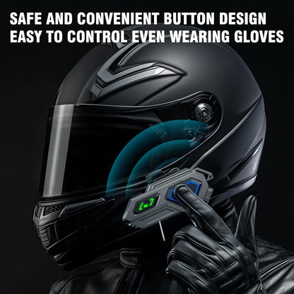 EDYELL C8 Pro Motorcycle Bluetooth 600mtr Range Intercom, 2 Rider can Connect ,LED Emergency Lights,HiFi Stereo Calls, IPX6 Waterproof