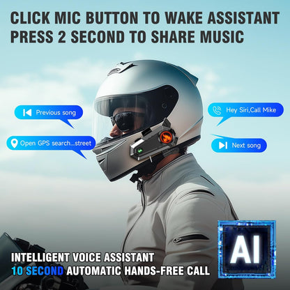 EDYELL C9 Motorcycle Bluetooth Intercom Headset,600M Talkback Distance,Wireless 50MM Earphone Helmet Bluetooth,IPX6 Waterproof, Available 3 Colours