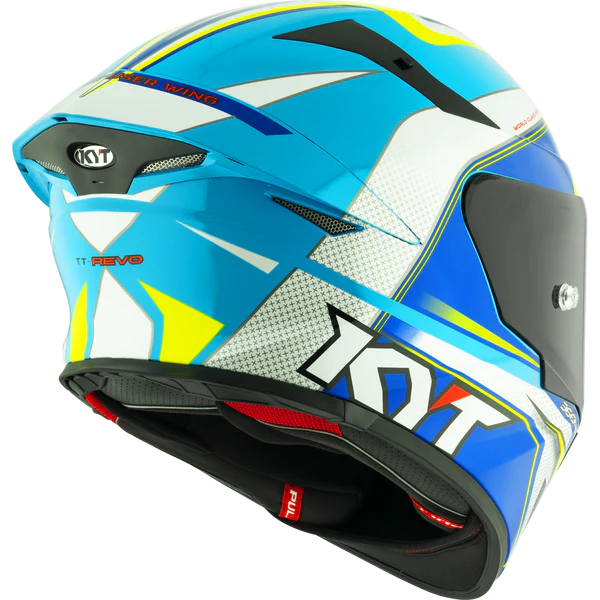 KYT TT Revo Grand Prix White Light Blue Gloss Helmet