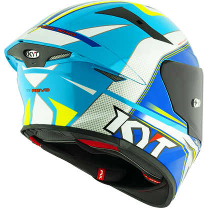 KYT TT Revo Grand Prix White Light Blue Gloss Helmet