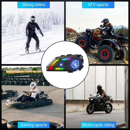 EDYELL C5 Motorcycle Helmet Bluetooth on ear Headset, Connects to 2 Phones at The Same Time Using Music & GPS, IP67 Waterproof, Supports Android & iOS, Compatible with All Helmets, Gift for Motorcycle
