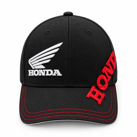 Honda Wing Black Performance Printed Cap