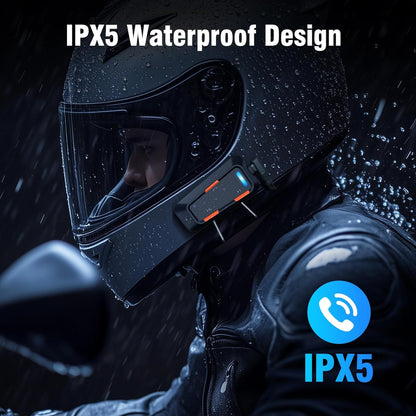 EDYELL C1 Helmet Bluetooth Headsets,IPX5 Waterproof Motorcycle Helmet Headset,V5.3 Bluetooth for Helmet Connects 2 Phones at The Same Time Using Music & GPS,Compatible with All Helmets