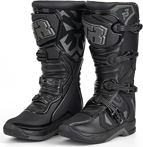 Tiger Racing T3 Moto Cross Enduro Moto Motorcycle Racing Boots for Men MX Motocross Boots Black