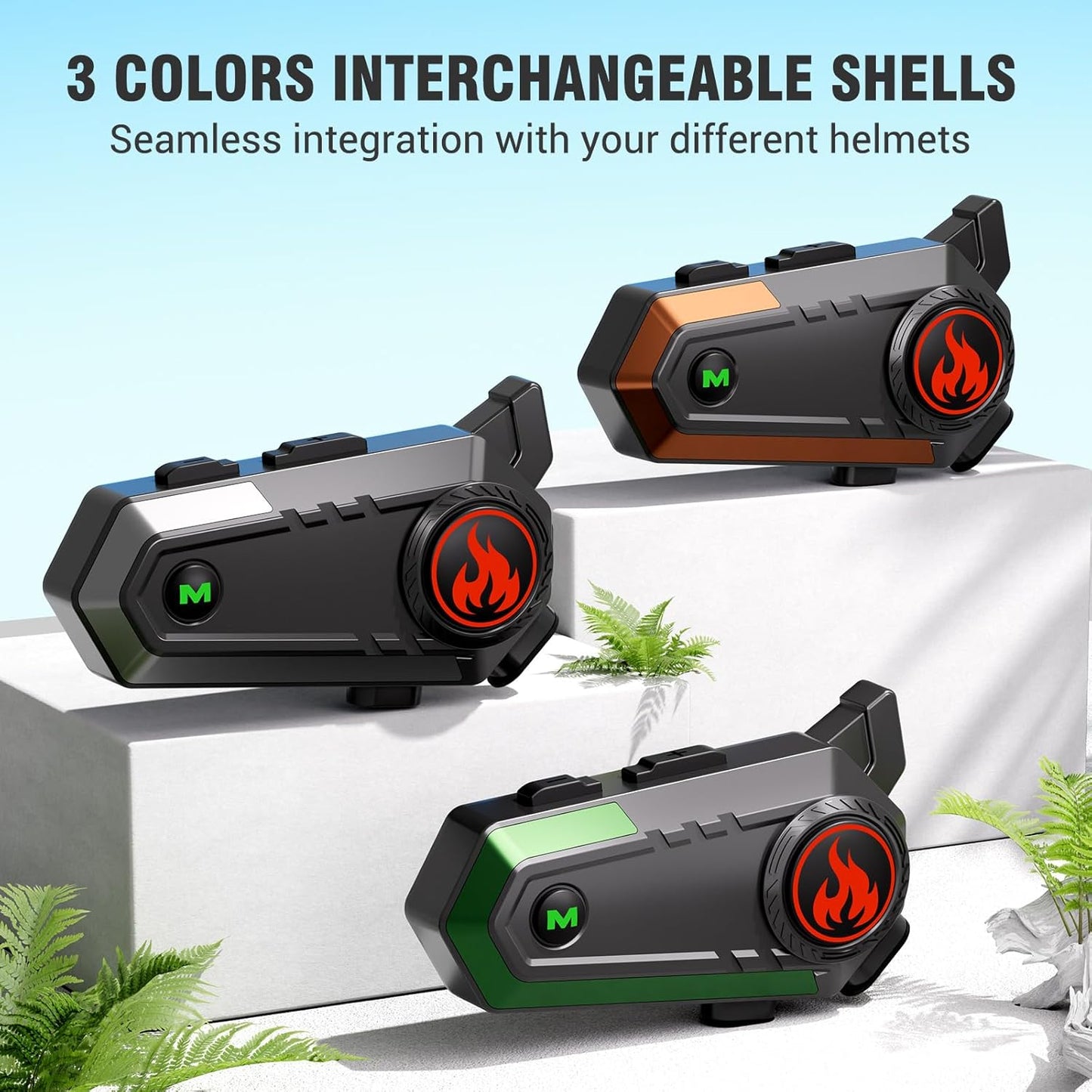 EDYELL C9 Motorcycle Bluetooth Intercom Headset,600M Talkback Distance,Wireless 50MM Earphone Helmet Bluetooth,IPX6 Waterproof, Available 3 Colours