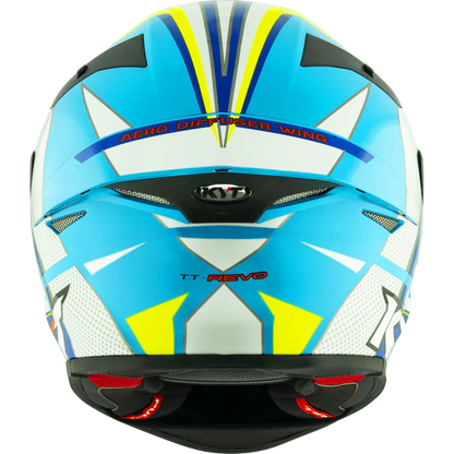 KYT TT Revo Grand Prix White Light Blue Gloss Helmet