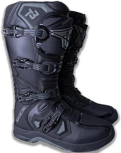 Tiger Racing T3 Moto Cross Enduro Moto Motorcycle Racing Boots for Men MX Motocross Boots Black