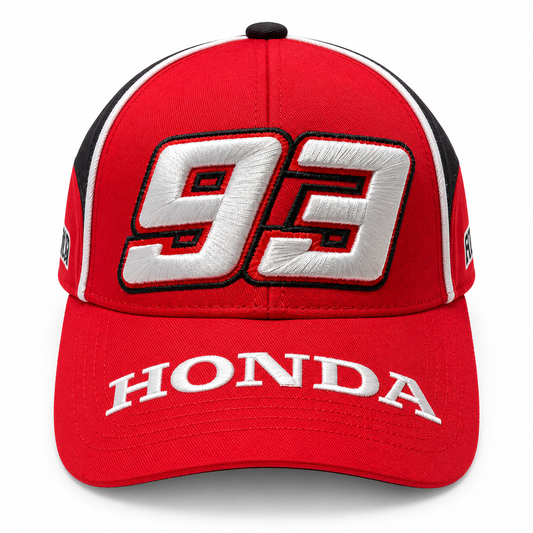 Honda 93 Red Visor Racing Printed Cap