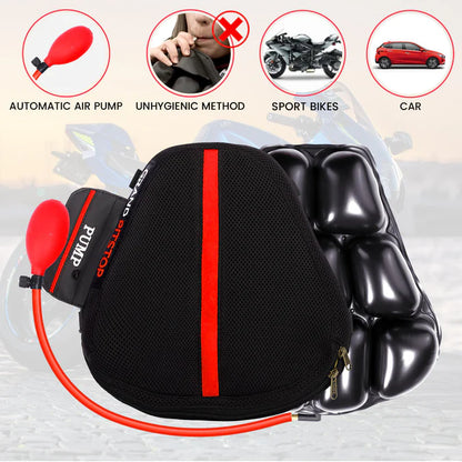Air Comfy Seat Cushion for Medical, Offices, Home, Motorcycle and Car Lumbar Support - Sports Premium with Pump