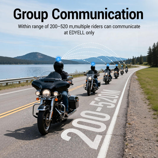 EDYELL Motorcycle Helmet Bluetooth Headset,C2 Motorcycle Helmet Speakers with HiFi Sound,Group Communication System,IPX5 Waterproof/Call/Music/Noise Cancellation,Suitable for Riding/Snowmobile/Cycling