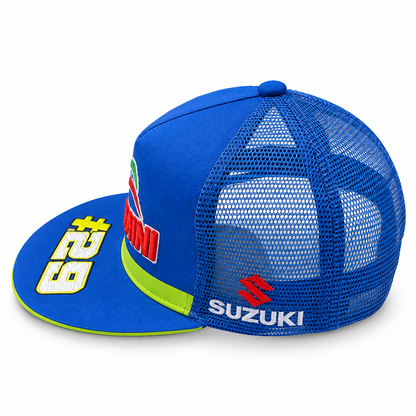 Suzuki Ecstar Blue & Neon Green Peak Printed Cap