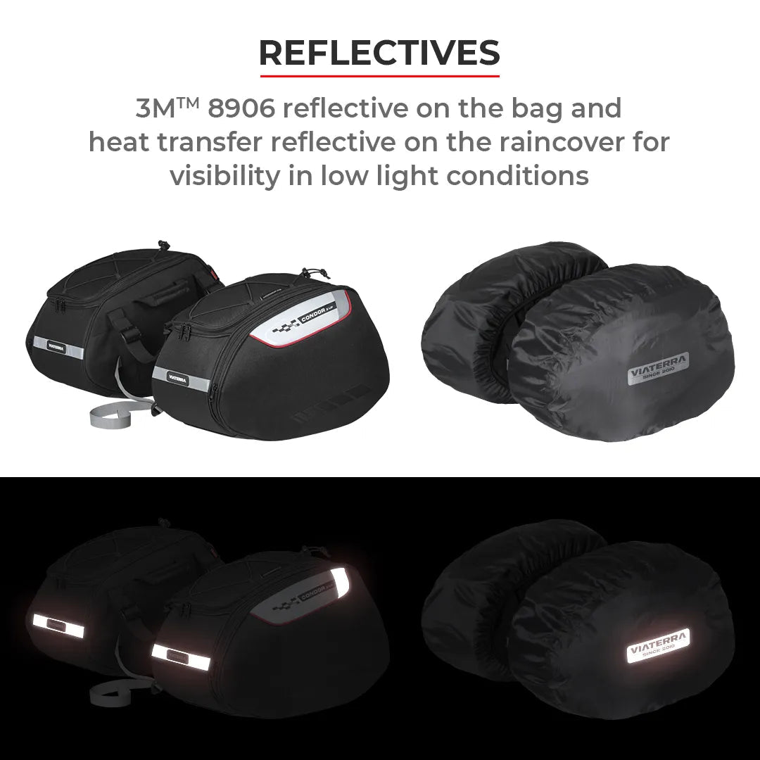 VIATERRA CONDOR 2UP - 100% WATERPROOF MOTORCYCLE SADDLE BAGS