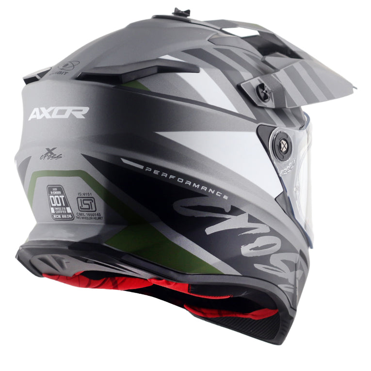 Axor X-Cross Dual Visor Orbit Helmet DULL ATHENA GREY BLACK