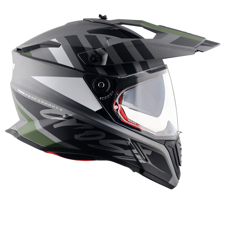 Axor X-Cross Dual Visor Orbit Helmet DULL ATHENA GREY BLACK