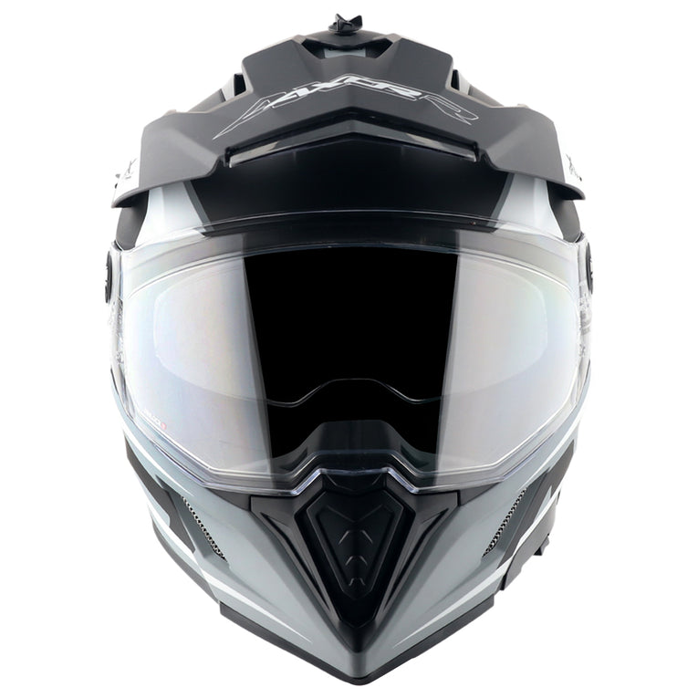Axor X-Cross Dual Visor Flagstaff Helmet DULL NARDO GREY BLACK