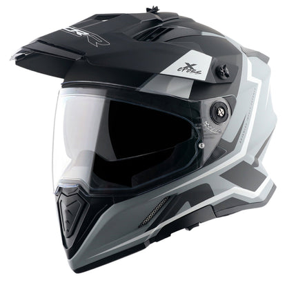 Axor X-Cross Dual Visor Flagstaff Helmet DULL NARDO GREY BLACK