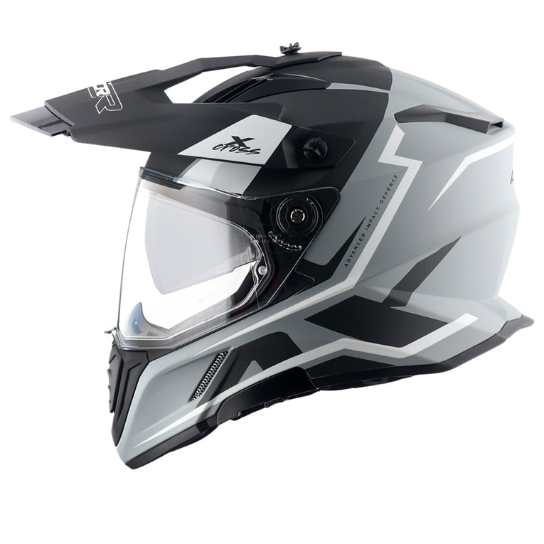 Axor X-Cross Dual Visor Flagstaff Helmet DULL NARDO GREY BLACK