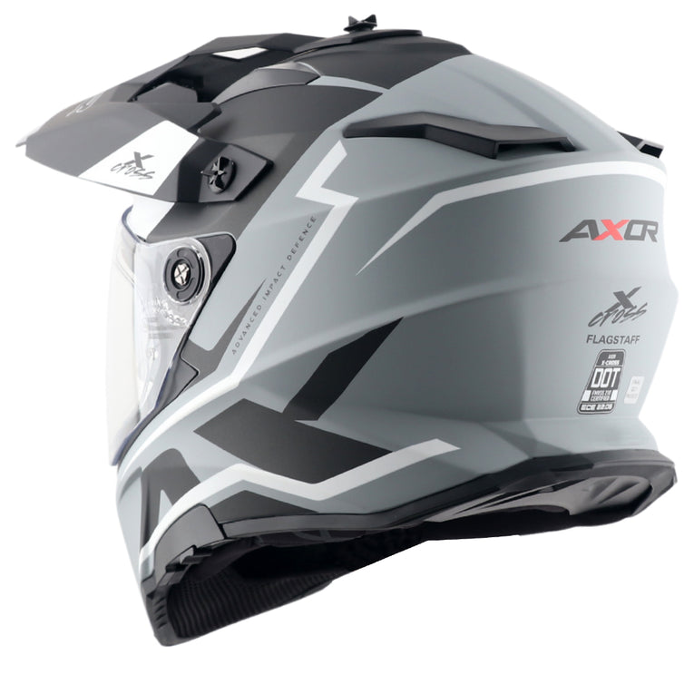 Axor X-Cross Dual Visor Flagstaff Helmet DULL NARDO GREY BLACK
