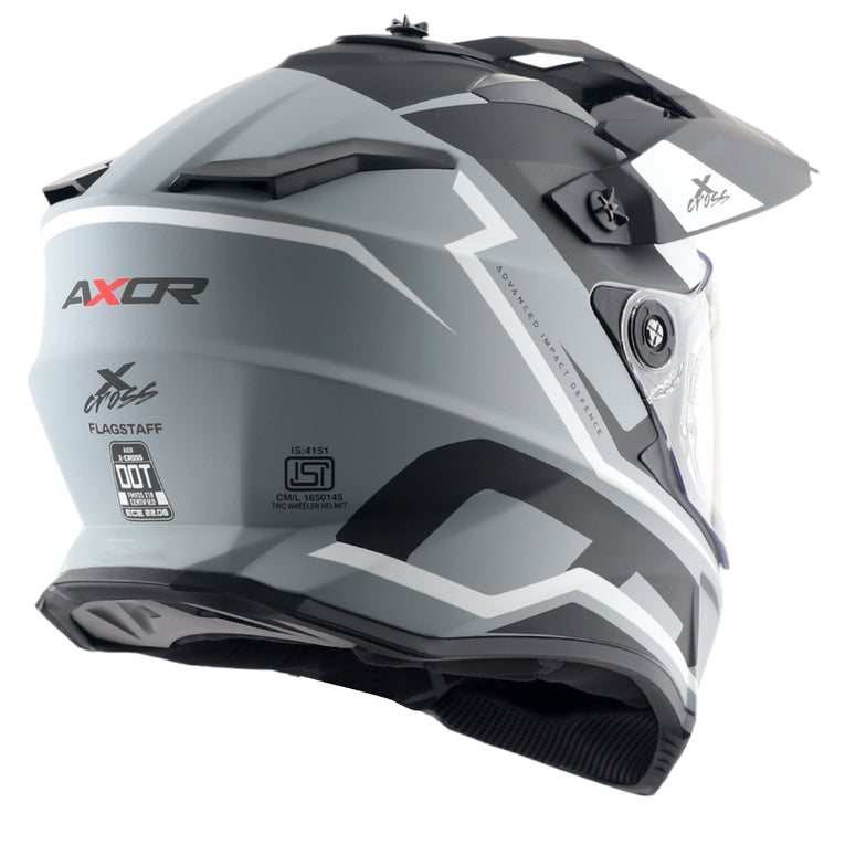 Axor X-Cross Dual Visor Flagstaff Helmet DULL NARDO GREY BLACK