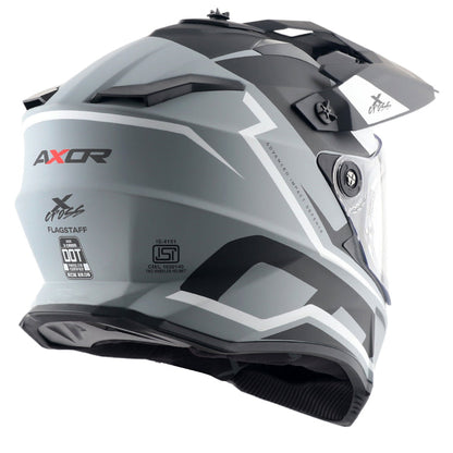 Axor X-Cross Dual Visor Flagstaff Helmet DULL NARDO GREY BLACK