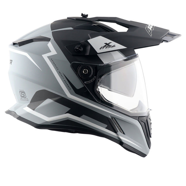 Axor X-Cross Dual Visor Flagstaff Helmet DULL NARDO GREY BLACK