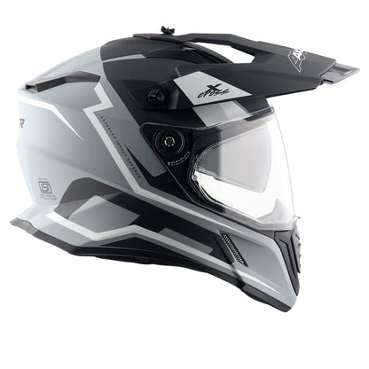 Axor X-Cross Dual Visor Flagstaff Helmet DULL NARDO GREY BLACK